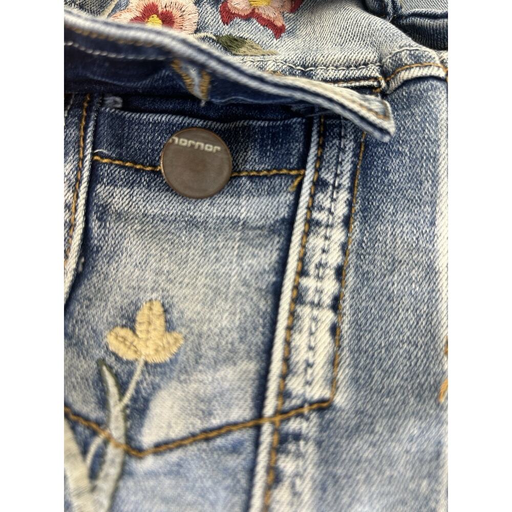Thrashed Cottage core JouJou Denim Embroidered Ladies S or girl jacket Sz 14 L - Picture 10 of 16